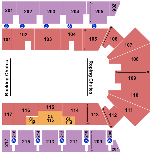 Hilliard Center Arena PBR Seating Chart